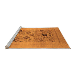 Sideview of Machine Washable Oriental Orange Industrial Area Rugs, wshurb855org