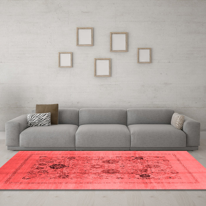 Industrial Red Washable Rugs