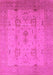 Machine Washable Oriental Pink Industrial Rug, wshurb856pnk