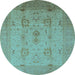 Round Oriental Light Blue Industrial Rug, urb856lblu