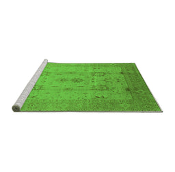 Sideview of Machine Washable Oriental Green Industrial Area Rugs, wshurb856grn