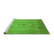 Sideview of Machine Washable Oriental Green Industrial Area Rugs, wshurb856grn