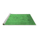 Sideview of Machine Washable Oriental Emerald Green Industrial Area Rugs, wshurb856emgrn