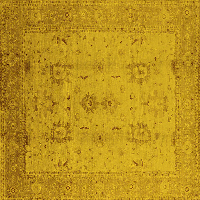 Square Oriental Yellow Industrial Rug, urb856yw