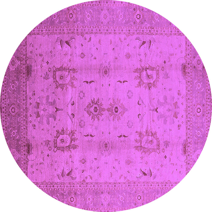 Round Oriental Purple Industrial Rug, urb856pur