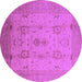 Round Oriental Purple Industrial Rug, urb856pur