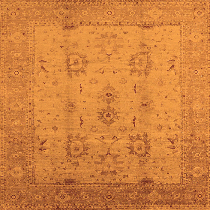 Square Oriental Orange Industrial Rug, urb856org