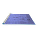 Sideview of Machine Washable Oriental Blue Industrial Rug, wshurb856blu