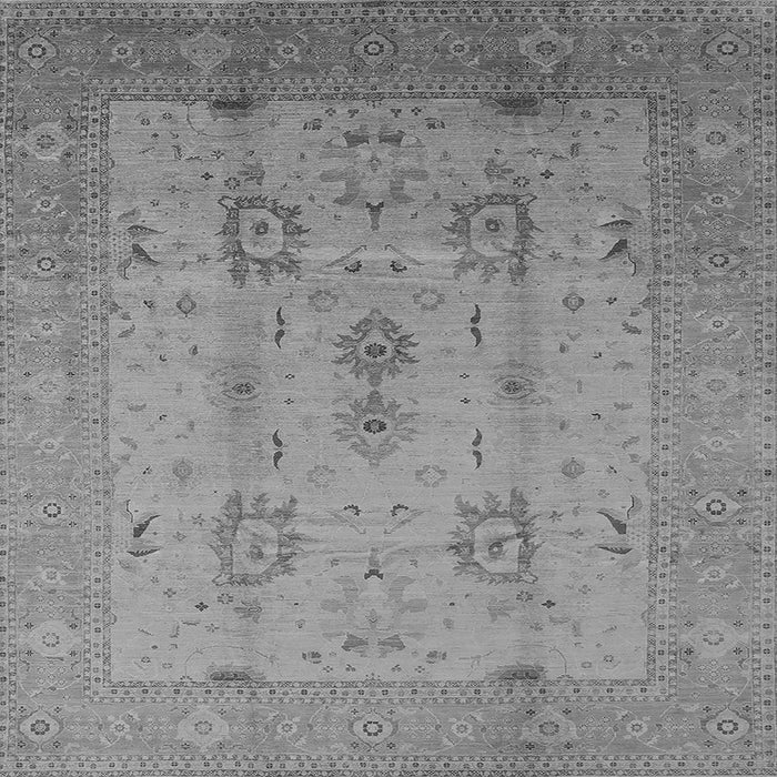 Square Machine Washable Oriental Gray Industrial Rug, wshurb856gry