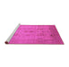 Sideview of Machine Washable Oriental Pink Industrial Rug, wshurb856pnk