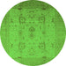 Round Oriental Green Industrial Rug, urb856grn