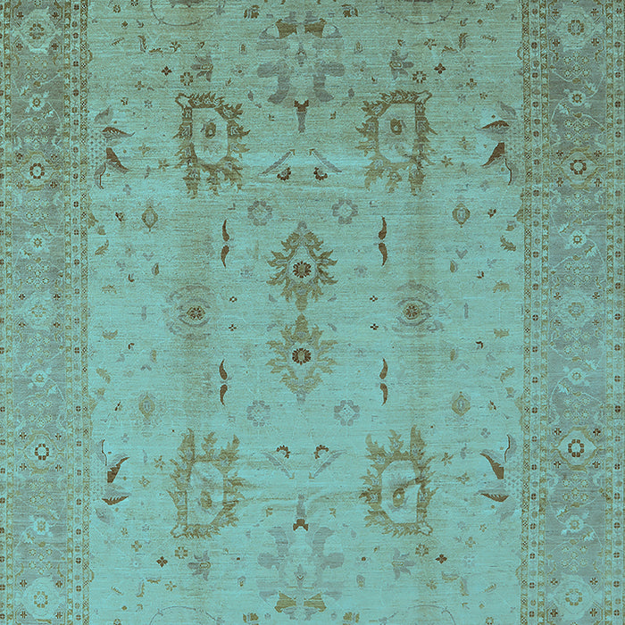 Machine Washable Oriental Light Blue Industrial Rug, wshurb856lblu