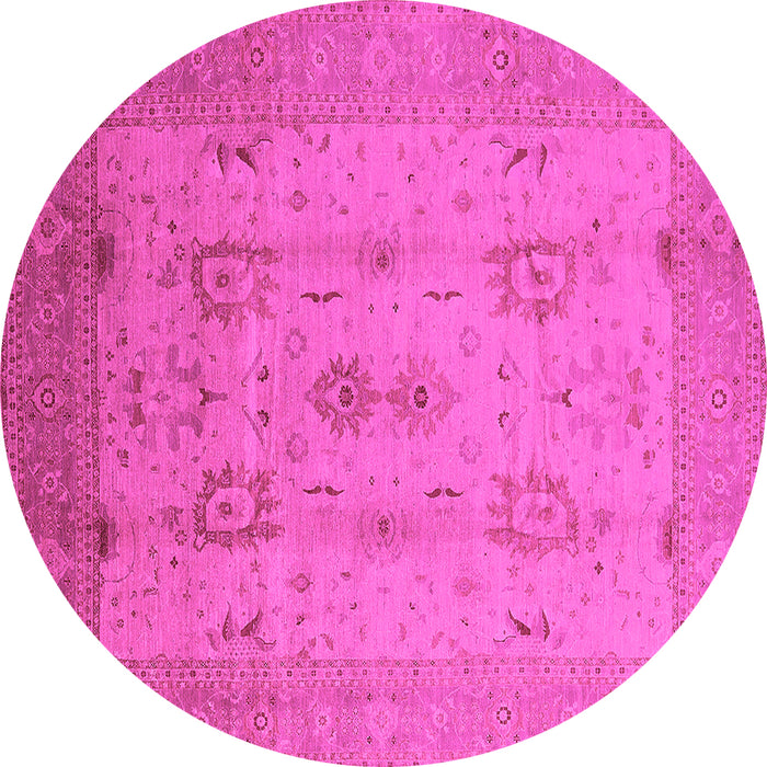 Round Oriental Pink Industrial Rug, urb856pnk