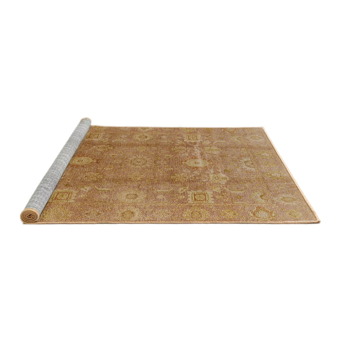 Sideview of Machine Washable Industrial Modern Gold Rug, wshurb857