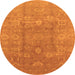 Round Oriental Orange Industrial Rug, urb857org