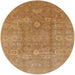 Round Mid-Century Modern Gold Oriental Rug, urb857