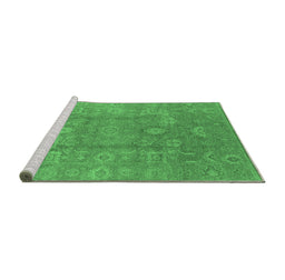 Sideview of Machine Washable Oriental Emerald Green Industrial Area Rugs, wshurb857emgrn