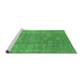 Sideview of Machine Washable Oriental Emerald Green Industrial Area Rugs, wshurb857emgrn