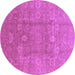 Round Oriental Purple Industrial Rug, urb857pur