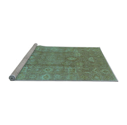 Sideview of Machine Washable Oriental Light Blue Industrial Rug, wshurb857lblu