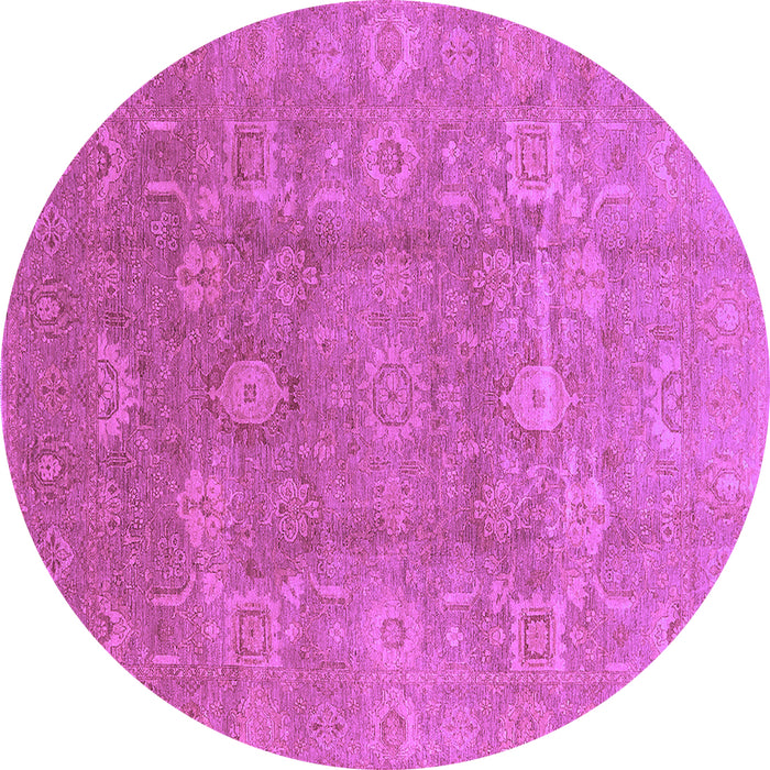 Round Machine Washable Oriental Purple Industrial Area Rugs, wshurb857pur