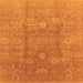 Square Machine Washable Oriental Orange Industrial Area Rugs, wshurb857org