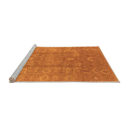 Sideview of Machine Washable Oriental Orange Industrial Area Rugs, wshurb857org