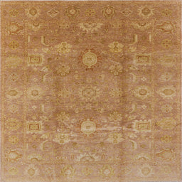 Square Machine Washable Industrial Modern Gold Rug, wshurb857