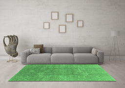 Machine Washable Oriental Emerald Green Industrial Area Rugs in a Living Room,, wshurb857emgrn
