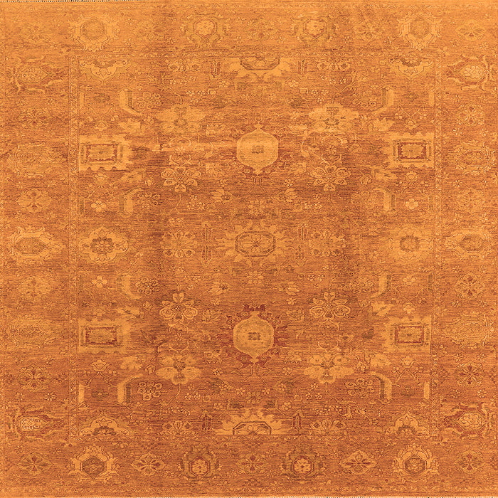 Square Oriental Orange Industrial Rug, urb857org