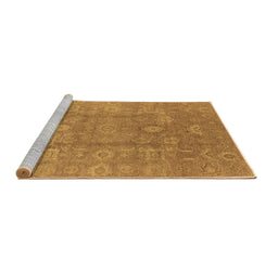 Sideview of Machine Washable Oriental Brown Industrial Rug, wshurb857brn