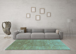 Machine Washable Oriental Light Blue Industrial Rug in a Living Room, wshurb857lblu