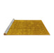 Sideview of Machine Washable Oriental Yellow Industrial Rug, wshurb857yw