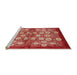 Sideview of Machine Washable Industrial Modern Red Rug, wshurb858