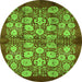 Round Oriental Green Industrial Rug, urb858grn