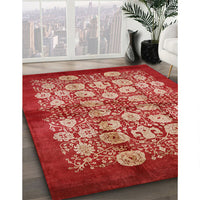 Mid-Century Modern Red Oriental Rug, urb858