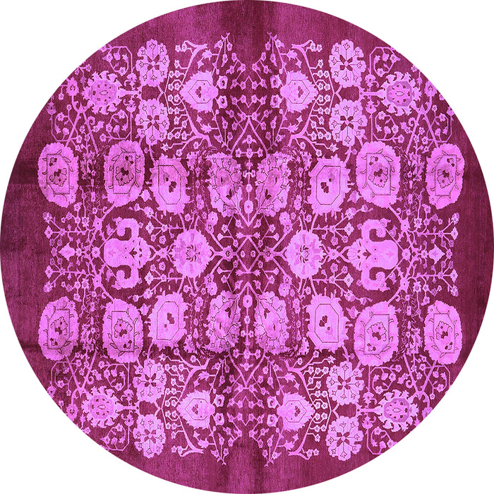 Round Oriental Purple Industrial Rug, urb858pur