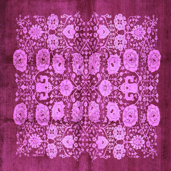 Square Machine Washable Oriental Purple Industrial Area Rugs, wshurb858pur