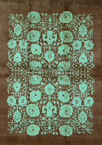 Oriental Turquoise Industrial Rug, urb858turq