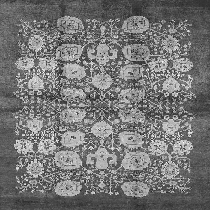 Square Oriental Gray Industrial Rug, urb858gry