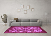 Machine Washable Oriental Purple Industrial Rug, wshurb858pur