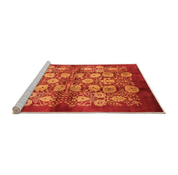 Sideview of Machine Washable Oriental Orange Industrial Area Rugs, wshurb858org