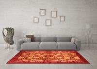 Machine Washable Oriental Orange Industrial Rug, wshurb858org