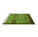 Sideview of Machine Washable Oriental Green Industrial Area Rugs, wshurb858grn