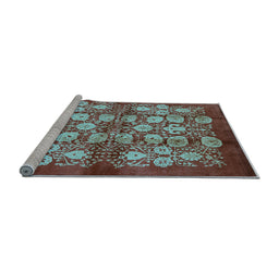Sideview of Machine Washable Oriental Light Blue Industrial Rug, wshurb858lblu