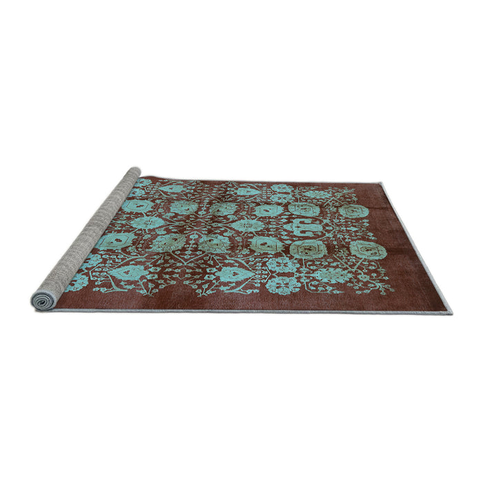 Sideview of Machine Washable Oriental Light Blue Industrial Rug, wshurb858lblu