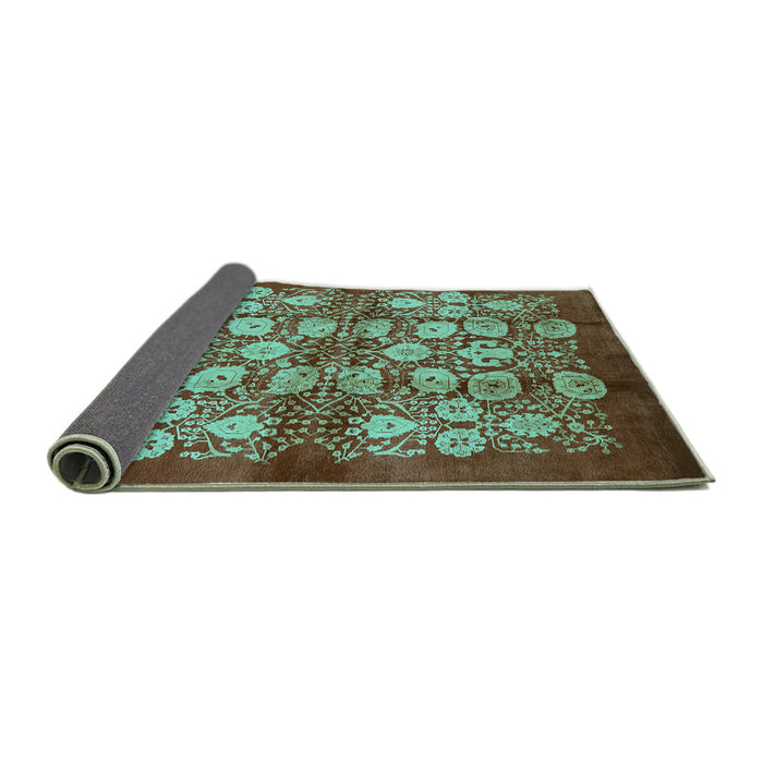Sideview of Oriental Turquoise Industrial Rug, urb858turq