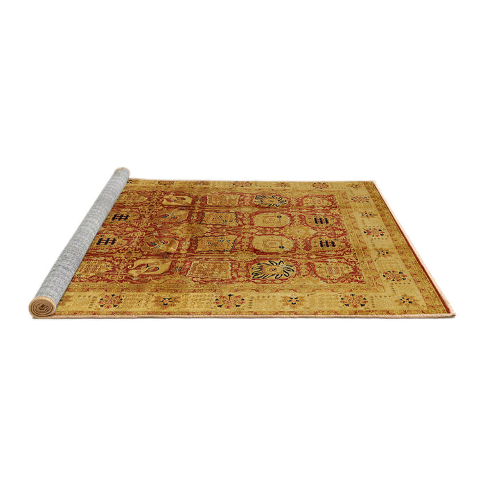 Sideview of Machine Washable Industrial Modern Orange Rug, wshurb859