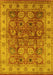 Machine Washable Oriental Yellow Industrial Rug, wshurb859yw