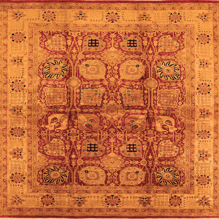 Square Oriental Orange Industrial Rug, urb859org